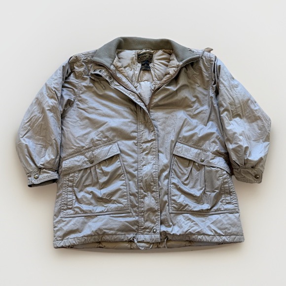 Vintage Eddie Bauer Jacket Womens XL Barn Chore Field Goose Down‎ Brown Puffer